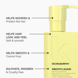 KEVIN.MURPHY SMOOTH.AGAIN Leave In Hair Conditioner - For Thick, Coarse, Frizzy Hair - Anti Frizz Hair Smoothing Treatment with Immortelle & Baobab - 200 mL