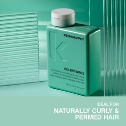 KEVIN.MURPHY KILLER.TWIRLS Hydrating Curl Defining Cream - For Curly & Permed Hair, Frizz Control - Humidity-Resistant Leave In Styling Hair Care Creme with Oat Milk & Shea Butter - 150 mL