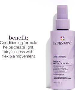 Pureology Style + Protect Instant Levitation Mist For Fine, Color-Treated Hair - Volumizes Without Weighing Down, Sulfate-Free & Vegan | 150ml