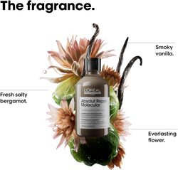 L'Oréal Professionnel Molecular Repair Shampoo | Salon Grade Peptides Bonder | For Extremely Dry Damaged Hair | Amino Acids | Repair Hair Damage & Restore Strength | Strengthening Bonds | Sulfate-Free