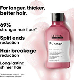 L’Oréal Professionnel Pro Longer Thickening Shampoo | Salon Grade Reduction of Breakage & Appearance of Split Ends| Adds Volume & Shine | For Thin & Fine Hair Types | 300ml