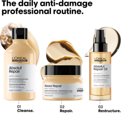 L'Oreal Professionnel Absolut Repair Shampoo | Salon Grade Protein Hair Treatment | Repairs Damage & Provides Shine | With Quinoa & Proteins | For Dry Damaged Hair