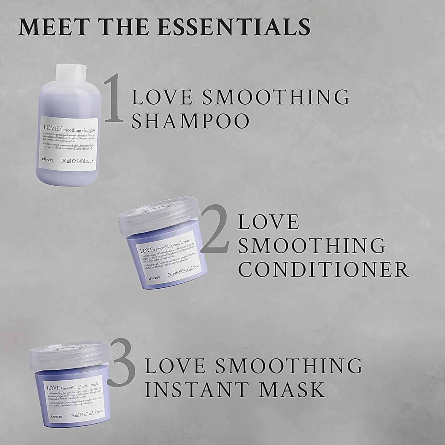 Davines Love smoothing conditioner for coarse or frizzy hair, 250 ml, smoothing conditioner for frizzy hair, New Formula 2022