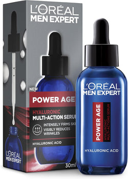 L'Oreal Paris Men Expert Power Age Multi-Action Serum 30ml, with Hyaluronic Acid, to Intensely Firm Skin & Visibly Reduce Wrinkles, Deeply Hydrate Skin
