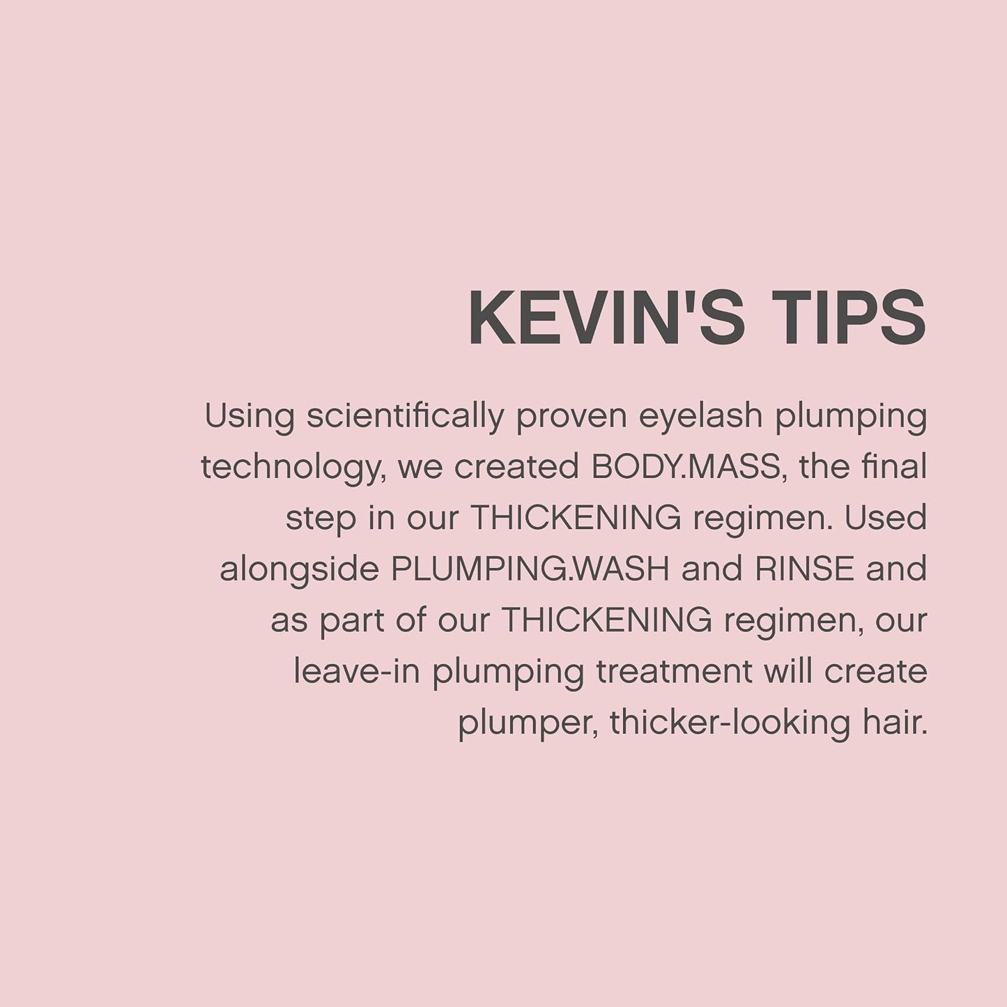 KEVIN.MURPHY Body Mass Leave-In Plumping Treatment Spray - For Fine & Thinning Hair - Thickening & Volumising Hair Spray with Oleanolic Acid & Baobab - 100 mL