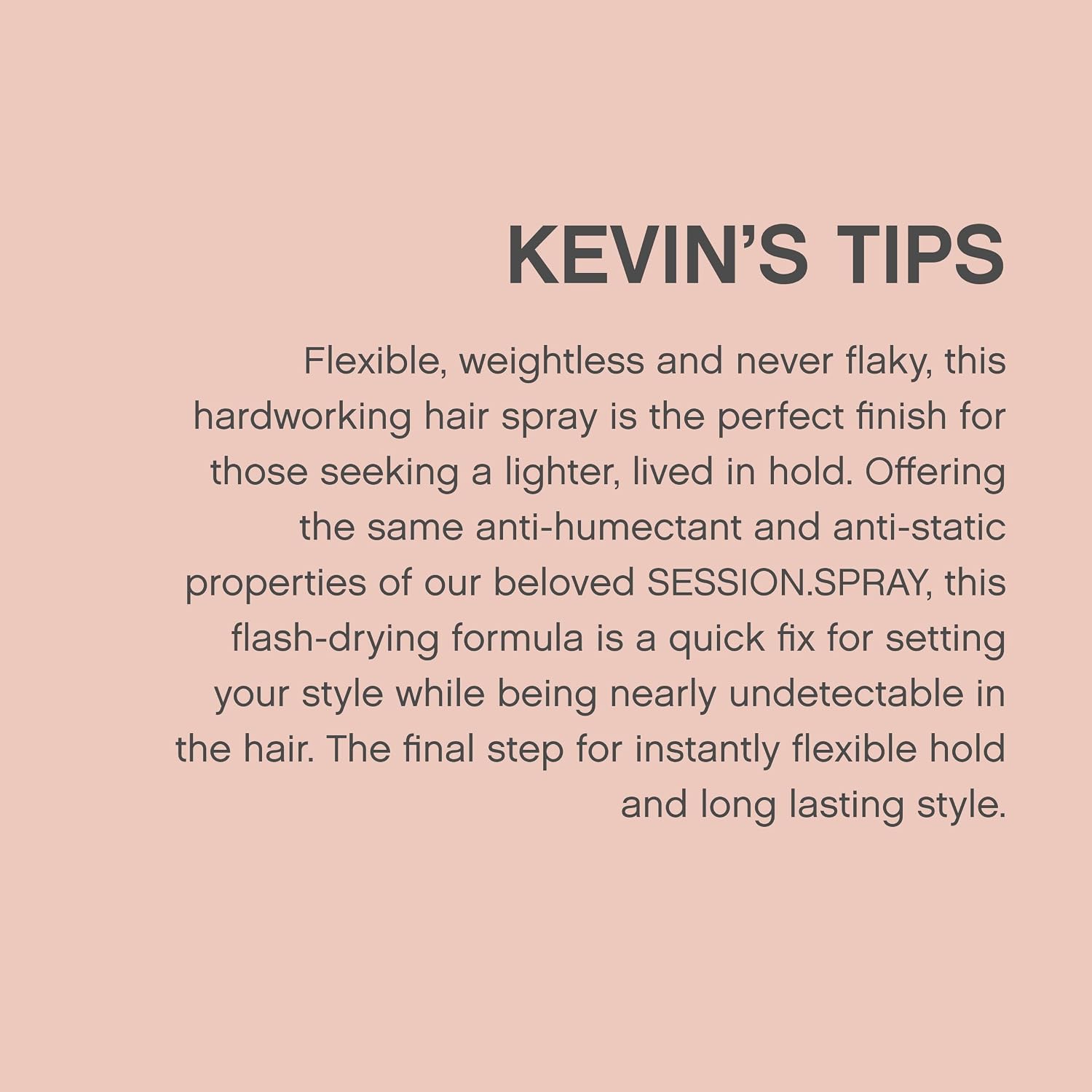 KEVIN.MURPHY SESSION.SPRAY FLEX Flexible Hair Styling Spray - For All Hair Types/Humidity Resistant - Lightweight Hold Hair Care with Botanical Elasticity Blend - 337 mL