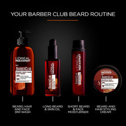 L'Oreal Paris Men Expert Barber Club 3-in-1 Beard, Face & Hair Wash 200ml, with Natural Essential Oils, for Daily Cleansing, to Remove Beard Flakes, Soften Beard & Condition Hair