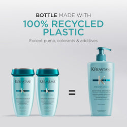 Kérastase Shampoo for Damaged and Damaged Hair, Regenerating and Strengthening Hair Bath, Bain Force Architecte, Resistance, 500 ml