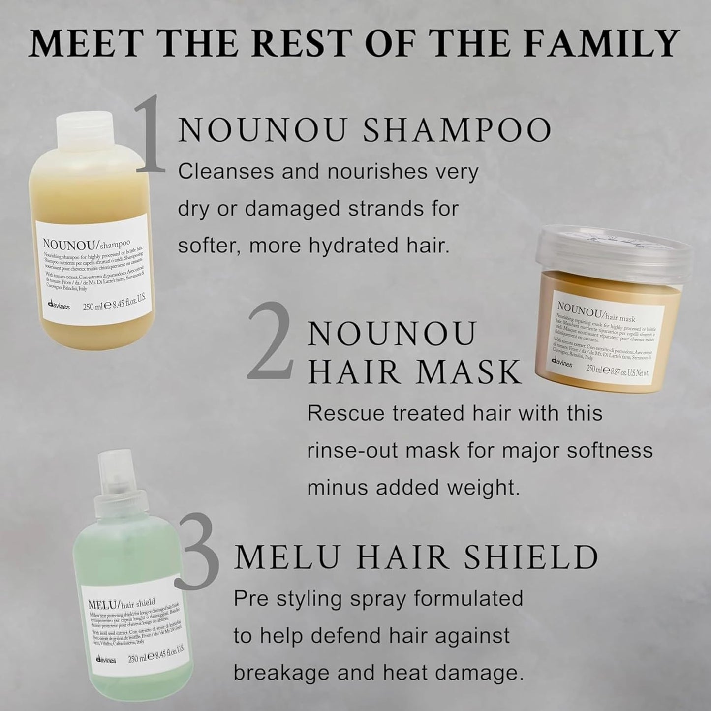 Davines NOUNOU Nourishing Illuminating Shampoo For Color-Treated Hair, 250 ml