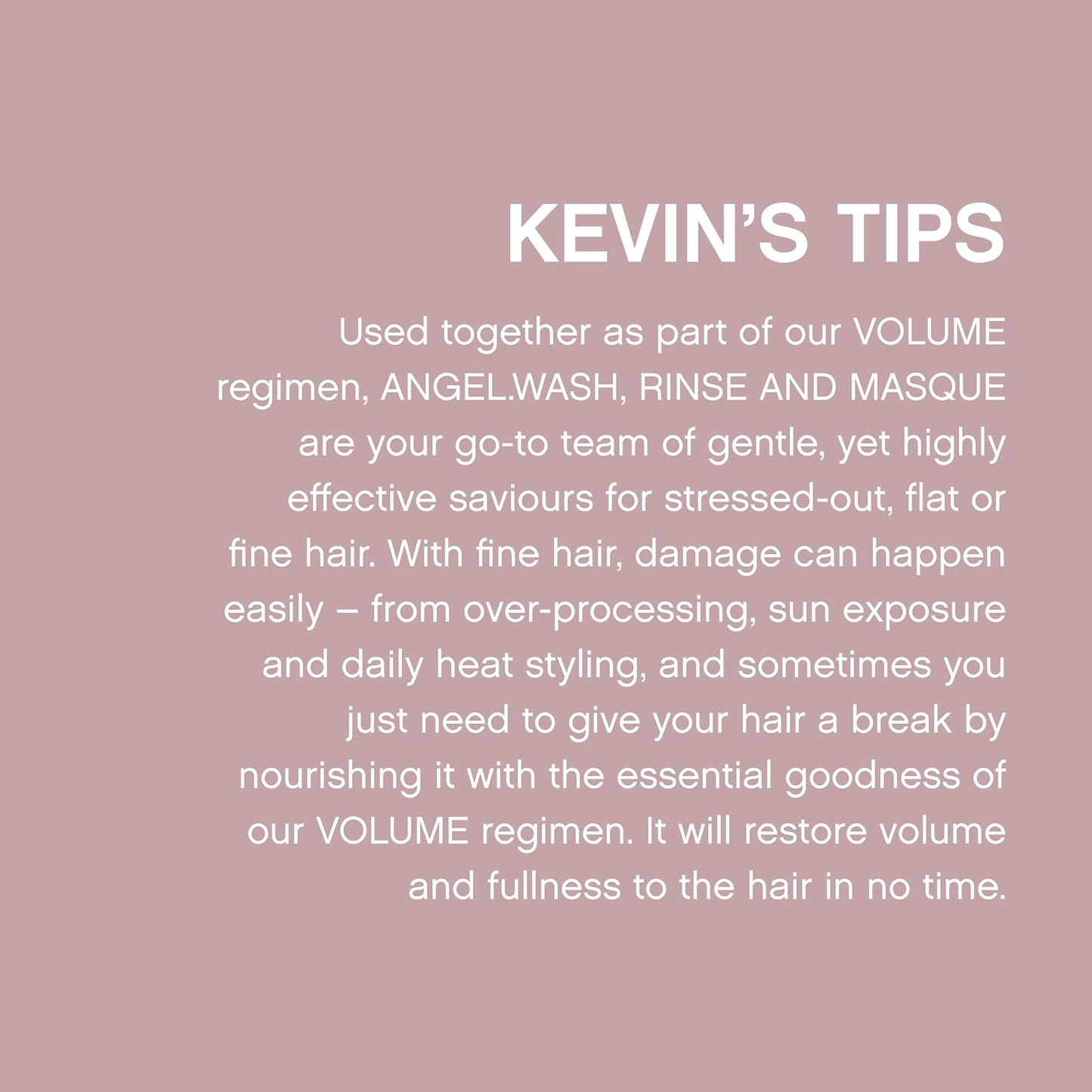 KEVIN.MURPHY ANGEL.RINSE Volumising Conditioner - For Fine, Damaged & Coloured Hair - Colour Safe, Sulphate-Free Hair Repair with Mango Butter, 250mL