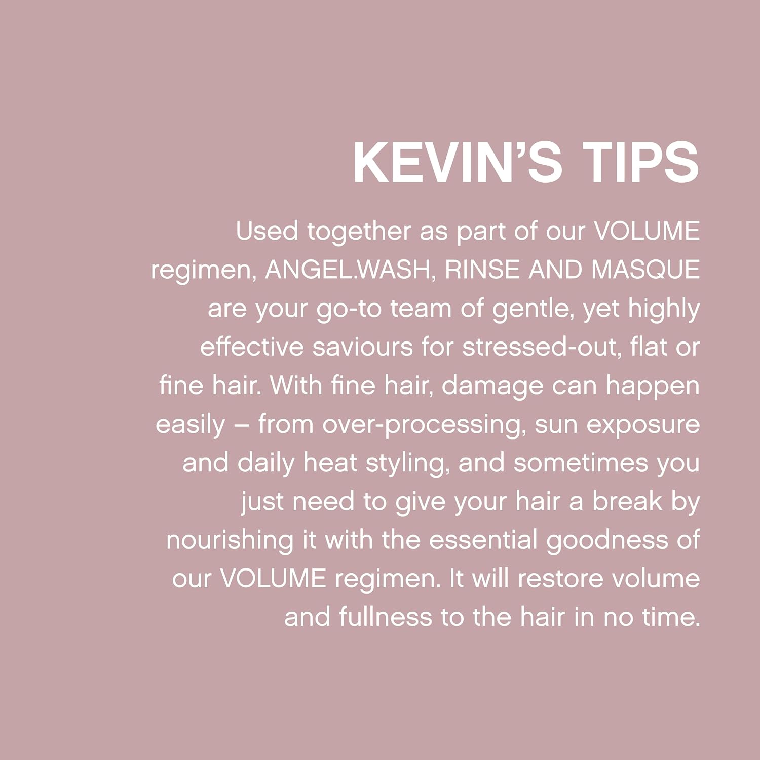 KEVIN.MURPHY ANGEL.RINSE Volumising Conditioner - For Fine, Damaged & Coloured Hair - Colour Safe, Sulphate-Free Hair Repair with Mango Butter, 250mL