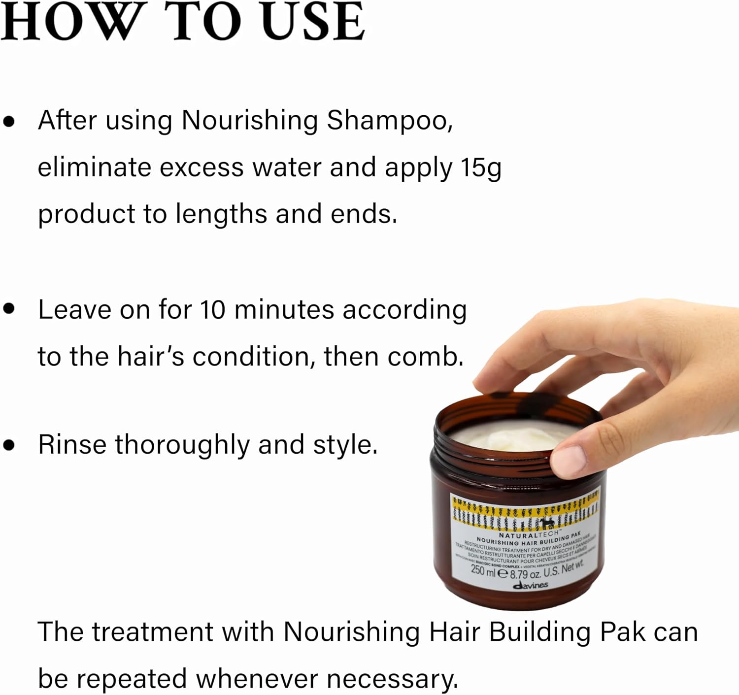 Natural Tech by Davines Nourishing Hair Building Pak 250ml