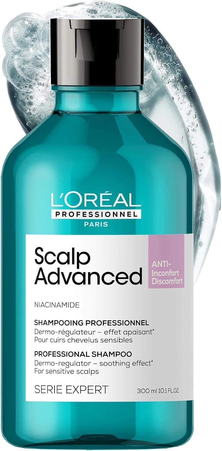 L’Oréal Professionnel Scalp Advanced Anti-Discomfort Intense Soother Treatment | Salon Grade Treatment For Sensitive Scalps | Enriched with Niacinamide | Soothes & Hydrates the Scalp |with Niacinamide | 300 ml
