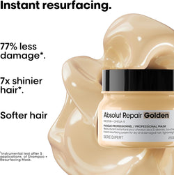 L’Oréal Professionnel Absolut Repair Golden Mask | Salon Grade Damage Repair & Provides Shine | With Quinoa & Proteins | For Fine to Medium, Dry, & Damaged Hair | 250ml