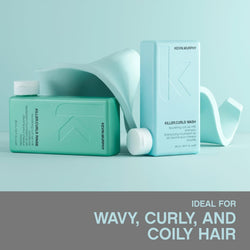 KEVIN.MURPHY KILLER.CURLS WASH Curly Hair Shampoo - For Curly & Permed Hair/Frizz & Dryness - Curl Defining, Moisturising, Sulphate Free Formula with Oat Milk & Soybean Oil - 250 mL