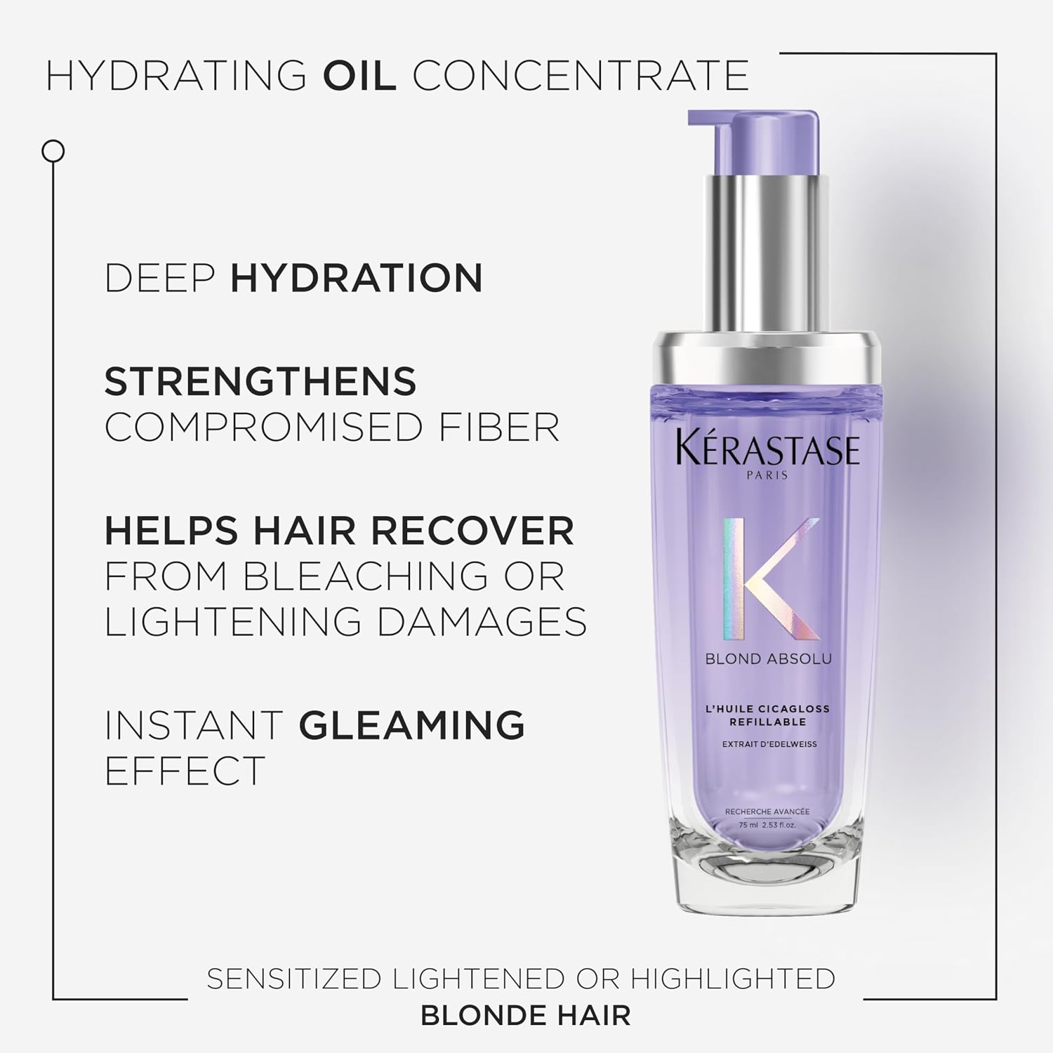 Kérastase Blond Absolu Oil – Professional Hair Care for Shine, Repair & Smoothness 75ml