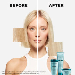 Kérastase Shampoo for Damaged and Damaged Hair, Regenerating and Strengthening Hair Bath, Bain Force Architecte, Resistance, 500 ml