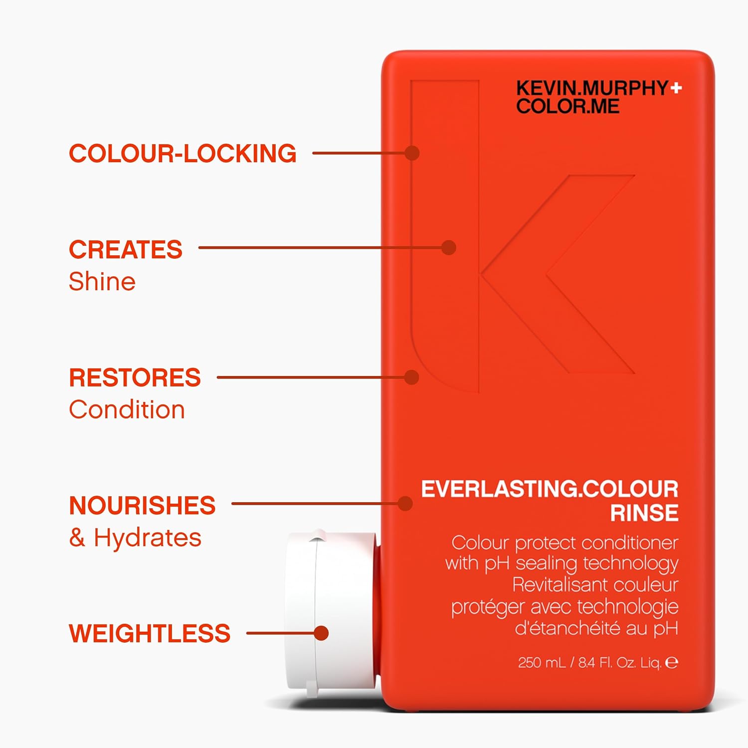 KEVIN.MURPHY EVERLASTING.COLOUR RINSE Sulphate-Free, Colour Protect Conditioner - For Coloured Hair & Professional Hair Colour Protection - pH Balanced Hair Conditioner with Protective Layer Technology - 250 mL