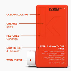 KEVIN.MURPHY EVERLASTING.COLOUR RINSE Sulphate-Free, Colour Protect Conditioner - For Coloured Hair & Professional Hair Colour Protection - pH Balanced Hair Conditioner with Protective Layer Technology - 250 mL