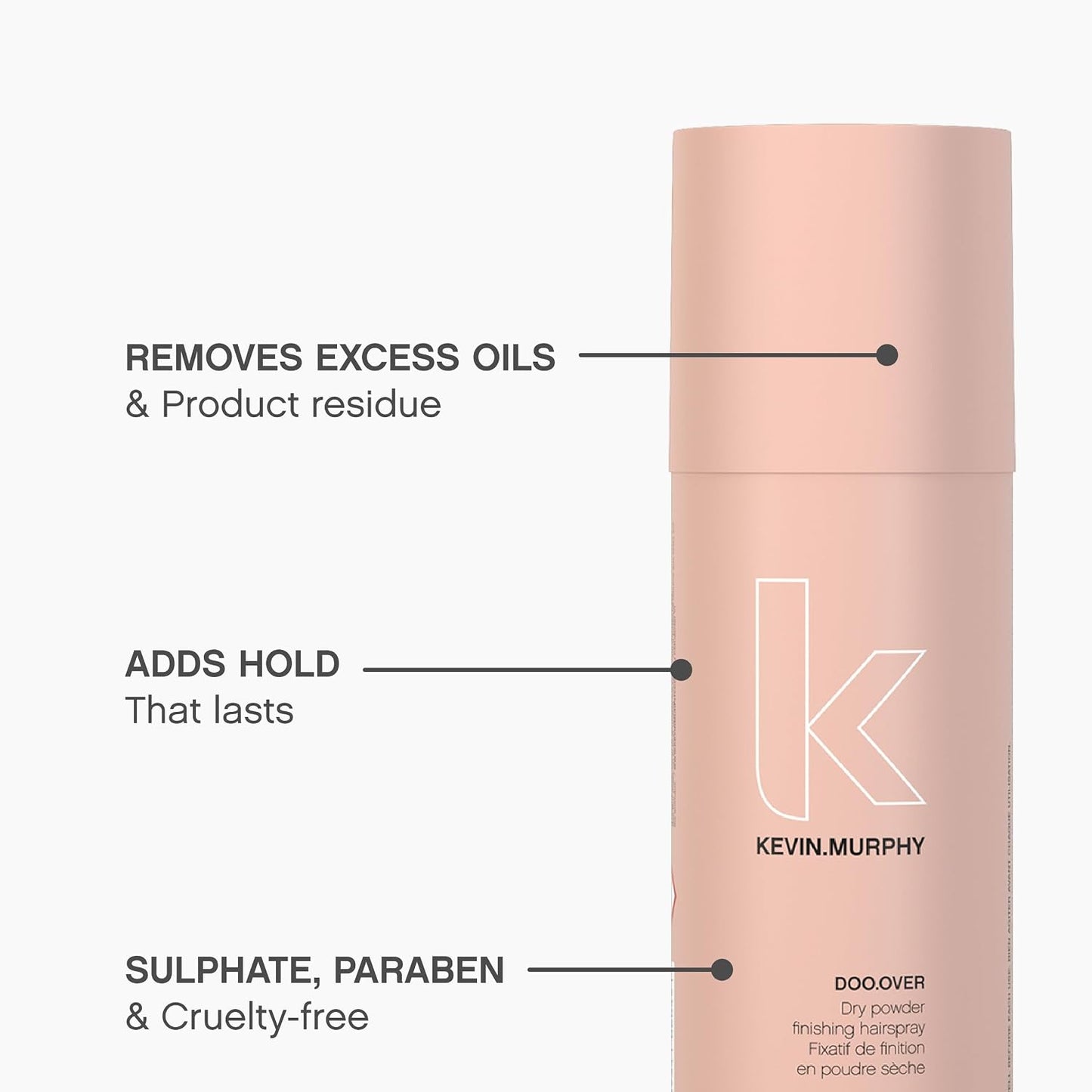 KEVIN.MURPHY DOO.OVER Dry Powder Finishing Spray - For All Hair/Oily Hair Types - Volumising, Texturising Hair Styling Powder with Tapioca Starch - - 250mL