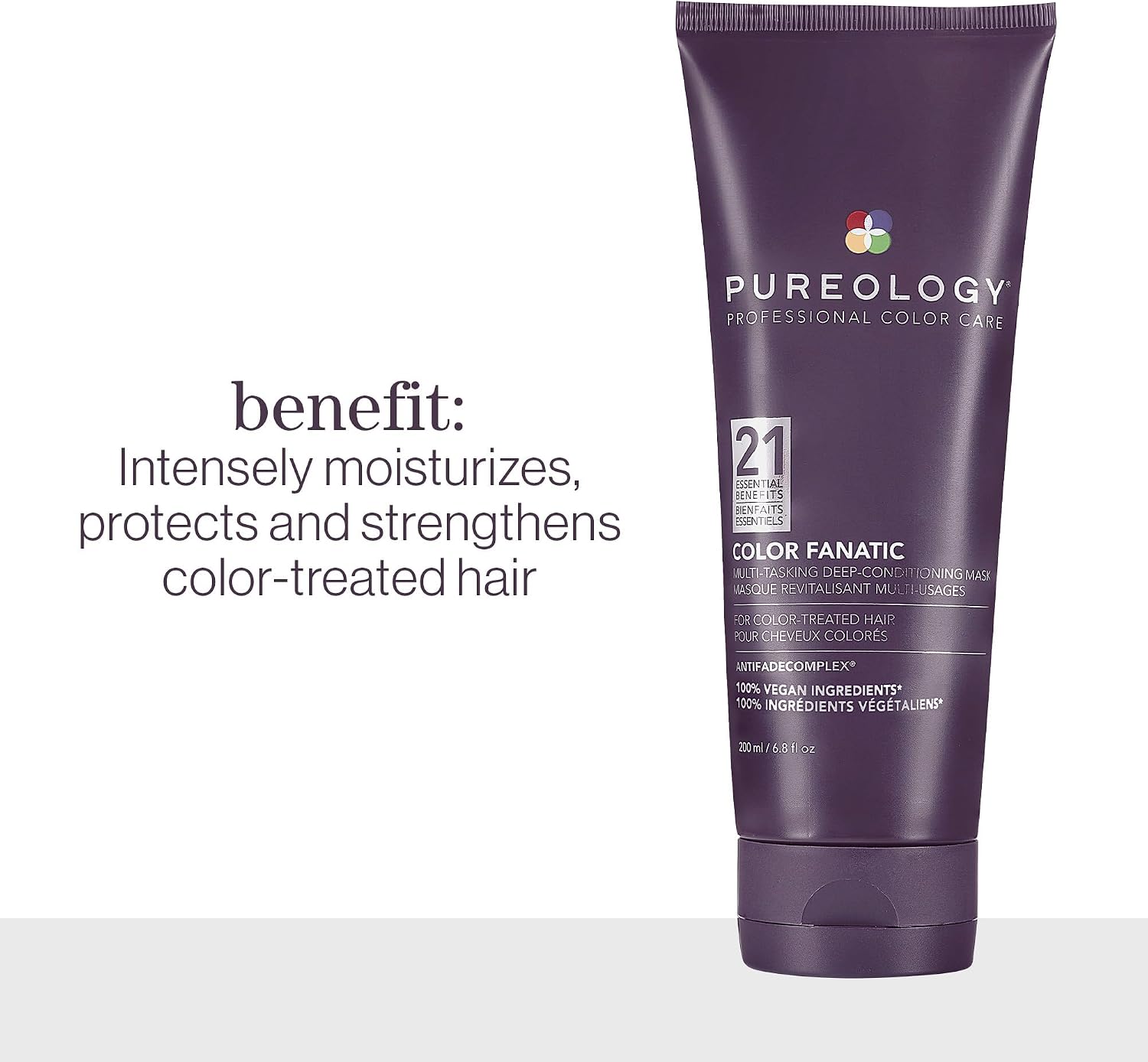 Pureology Color Fanatic Multi-Tasking Deep-Conditioning Mask - For Damaged and Color-Treated Hair, Multibenefit Hair Mask, Sulfate-Free & Vegan | 200ml