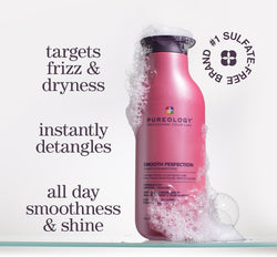 Pureology Smooth Perfection Shampoo - For Frizzy and Color-Treated Hair, Smooths Hair & Controls Frizz, Sulfate-Free & Vegan | 266ml