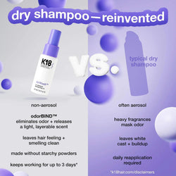 K18 AirWash Dry Shampoo, 120ml - Non-Aerosol Spray, Absorbs Oil, No White Cast, Neutralises Odour with Microalgae and odorBIND Technology - For All Hair Types