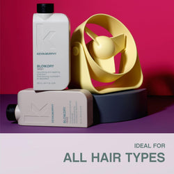 KEVIN.MURPHY BLOW.DRY WASH Nourishing Shampoo - For Dry, Damaged & Coloured Hair - Sulphate-Free Heat Protection Shampoo with Hydrolyzed Pea Protein & Wood Bark Complex - 250mL