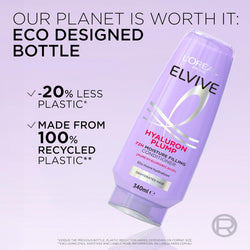 L’Oréal Paris Elvive Hyaluron Plump 72H Moisture Filling Hair Shampoo, for Dehydrated, Dry Hair, with Hyaluronic Acid, Deep Hydration, 800ml