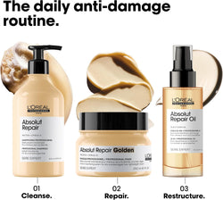 L’Oréal Professionnel Absolut Repair Golden Mask | Salon Grade Damage Repair & Provides Shine | With Quinoa & Proteins | For Fine to Medium, Dry, & Damaged Hair | 250ml