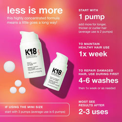 K18 Leave-In Molecular Repair Hair Mask, 15ml - No Rinse, Restores Strength and Bounce with K18PEPTIDE - For Dry, Damaged, and Frizzy Hair
