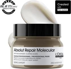 L'Oréal Professionnel Absolut Repair Molecular Mask | Repairing Salon Haircare for Damaged Hair | Peptides & Amino Acids | 250ml