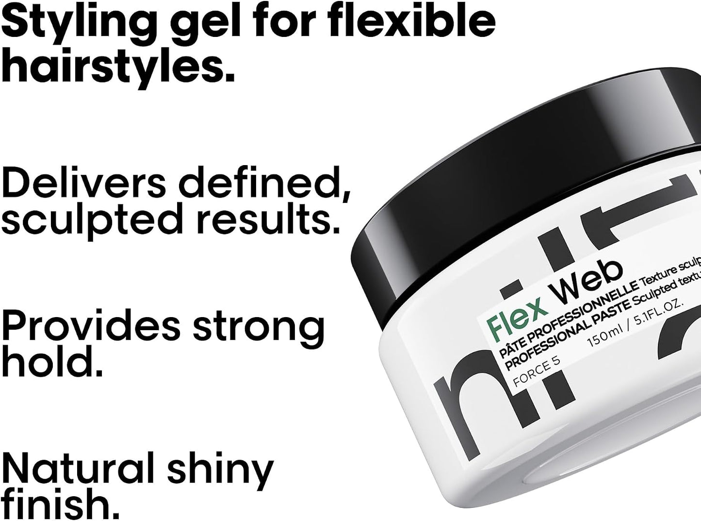 L’Oréal Professionnel Web Sculpting Paste| Salon Grade Strong Hold Pomade and Styling Gel | 150ml