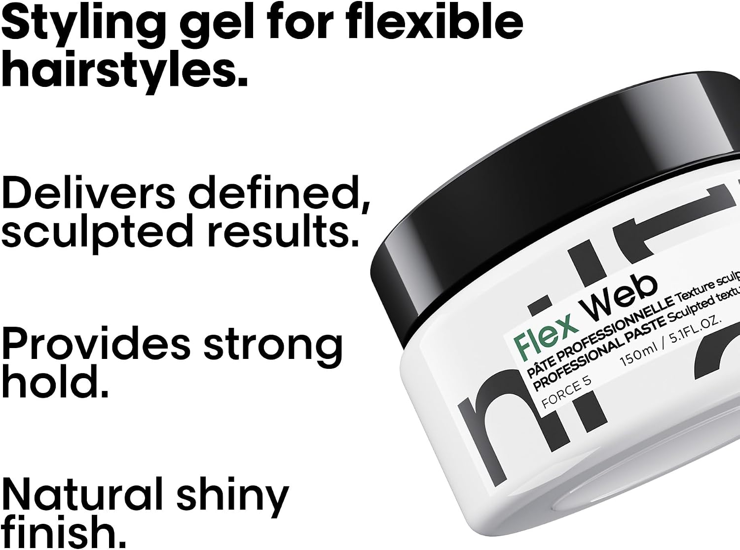 L’Oréal Professionnel Web Sculpting Paste| Salon Grade Strong Hold Pomade and Styling Gel | 150ml