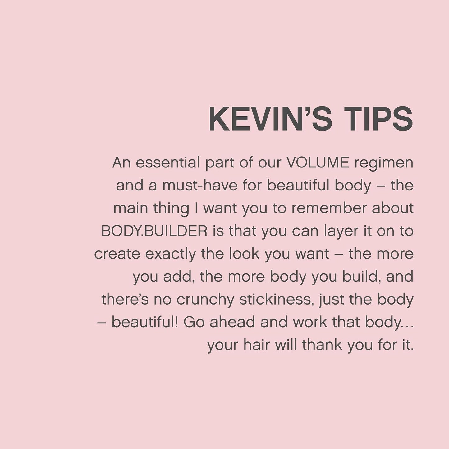 KEVIN.MURPHY BODY.BUILDER Volumising Hair Mousse - For All/Fine, Flat Hair - Lightweight, Sulphate-Free & Thickening Styling Foam with Tangerine Oil for Body & Shine - 350mL