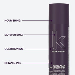 KEVIN.MURPHY YOUNG.AGAIN Dry Conditioner Spray - For Dry & Coloured Hair - Moisturising, Softening Leave In Hair Detangler, Sulphate Free Hair Conditioner with Immortelle & Babassu Oil - 100 mL
