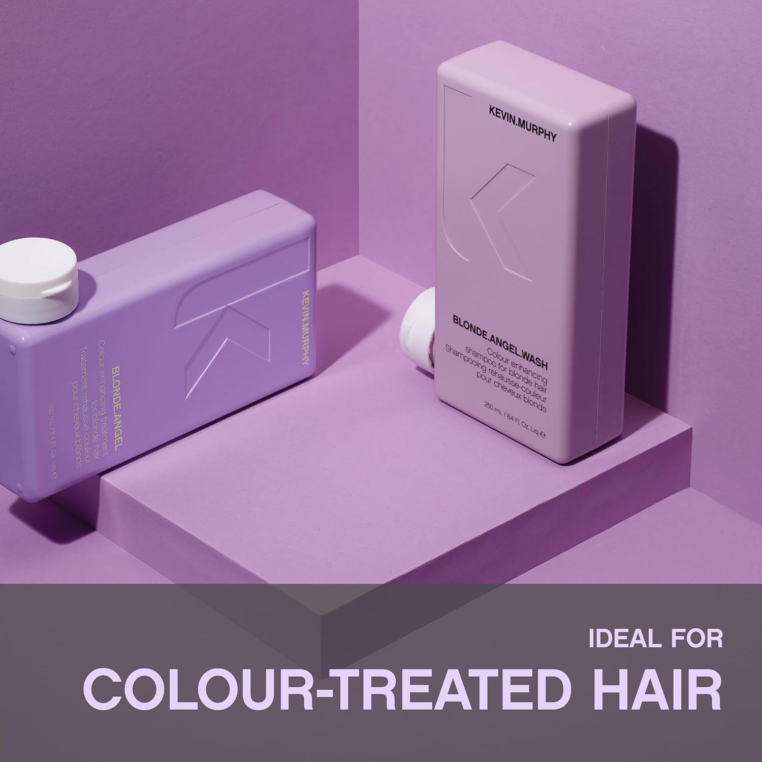 KEVIN.MURPHY BLONDE.ANGEL.WASH Sulphate-Free, Purple Shampoo - For Blonde & Grey Hair - Colour Enhancing & Brass Neutralising Hair Care with Lavender & Murumuru Butter - 250mL