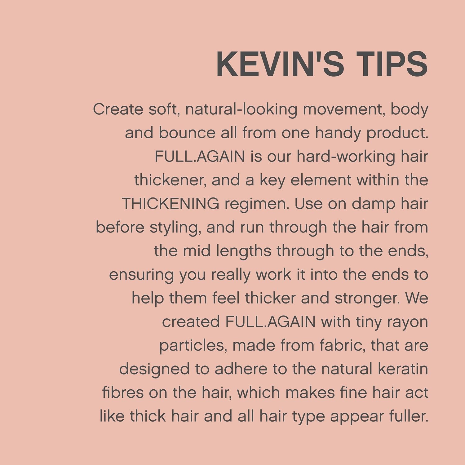 KEVIN.MURPHY FULL.AGAIN Hair Thickening & Volumising Lotion - For Fine & Thin Hair - Sulphate-Free Volumiser with Rayon & Beeswax - 150 mL