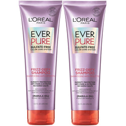 L'Oreal Paris Frizz Defy Shampoo and Conditioner Set, Frizz Control Hair Care with Marula Oil, EverPure, 8.5 Fl Oz, Set of 2