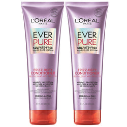 L'Oreal Paris Frizz Defy Shampoo and Conditioner Set, Frizz Control Hair Care with Marula Oil, EverPure, 8.5 Fl Oz, Set of 2