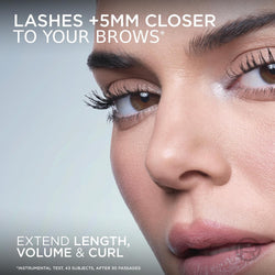 L'Oréal Paris Telescopic Extensionist Mascara, Extends lashes +5mm closer to brows*, Lash extension-like length, Clump-free formula, Washable, Black
