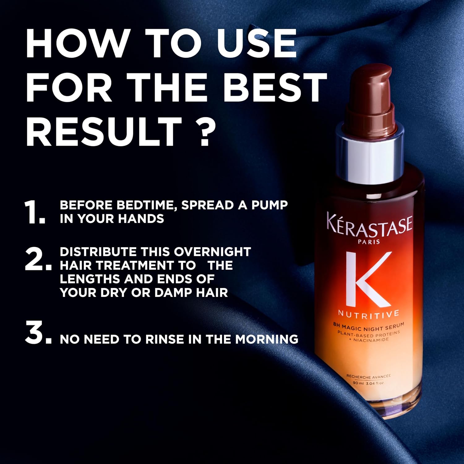 Kérastase Nutritive 8H Magic Night Serum – Professional Hair Care for Shine, Repair & Smoothness 90ml