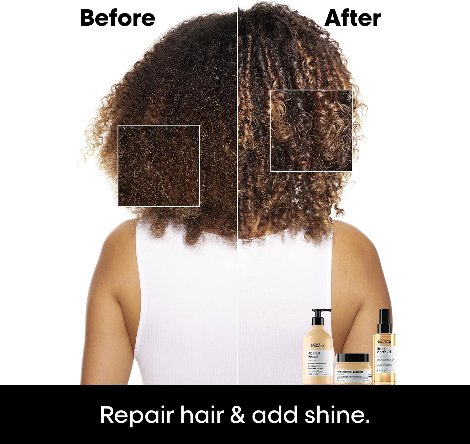 L’Oréal Professionnel Absolut Repair Golden Mask | Salon Grade Damage Repair & Provides Shine | With Quinoa & Proteins | For Fine to Medium, Dry, & Damaged Hair | 250ml