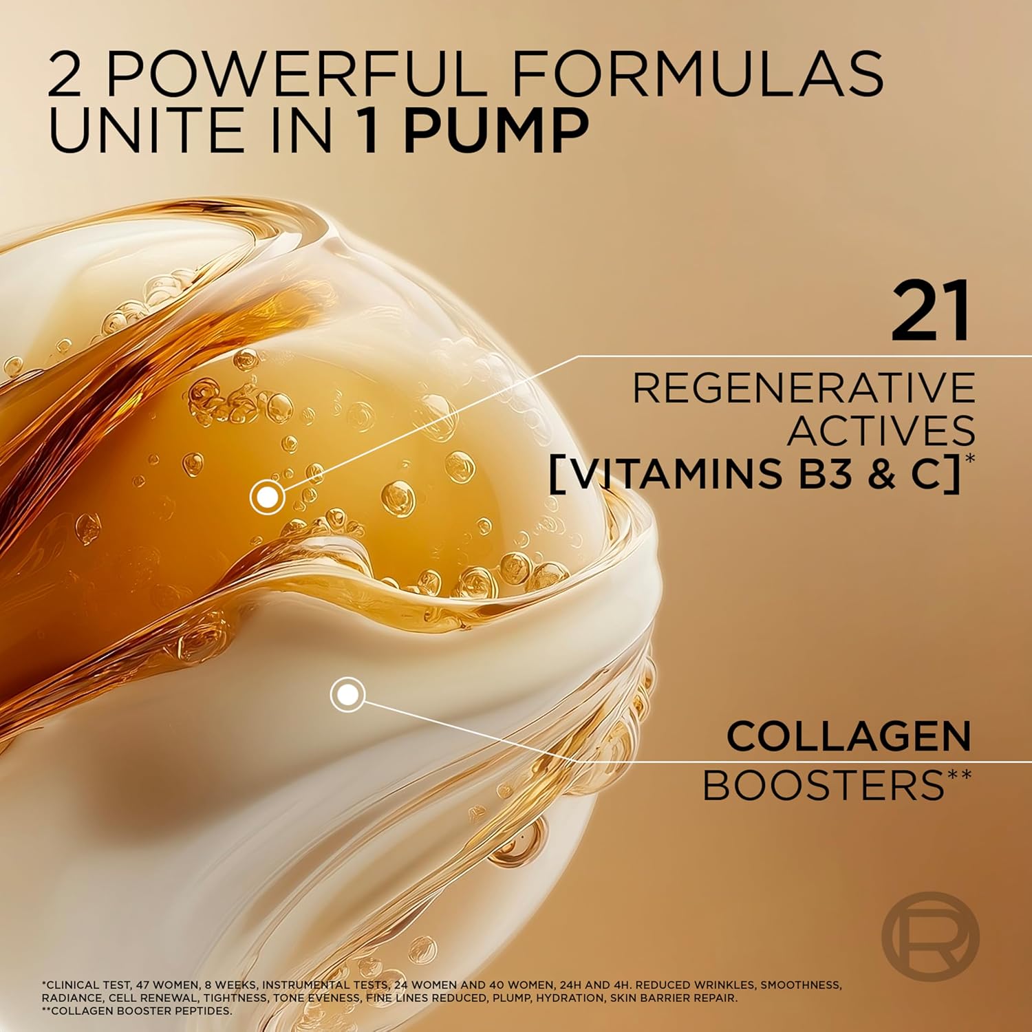 L'Oreal Paris Age Perfect Age Defying Le Duo Serum 30ml, with Collagen Booster Peptides, Vitamins B3 & Cg, for Instant Firmness, Visibly Reduced Wrinkles & Radiant Skin