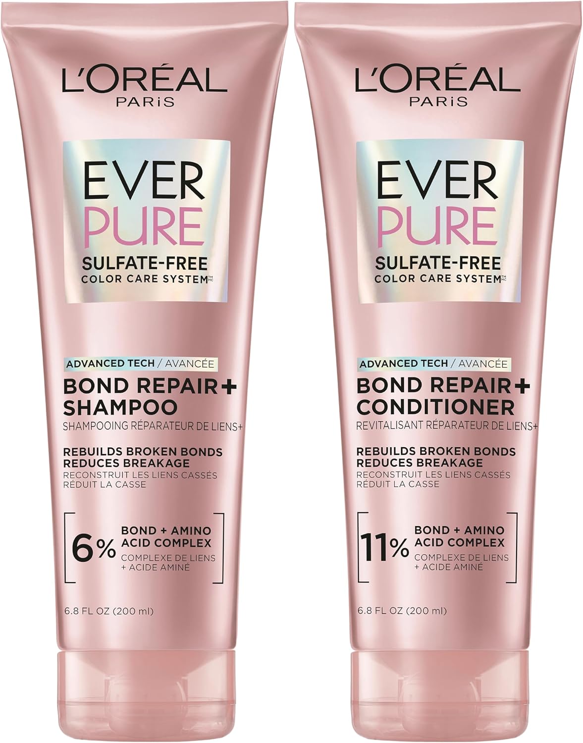 L'Oreal Paris EverPure Bonding Shampoo and Conditioner Kit for Color-Treated Hair, 6.8 Ounce (Set of 2)
