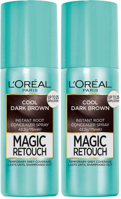L’Oreal Paris Magic Retouch Instant Root Concealer Spray, Shade: Brown, for Quick Grey Coverage, Easy Application, Natural Finish, Scalp Coverage, Suitable for All Hair Colours, 75ml