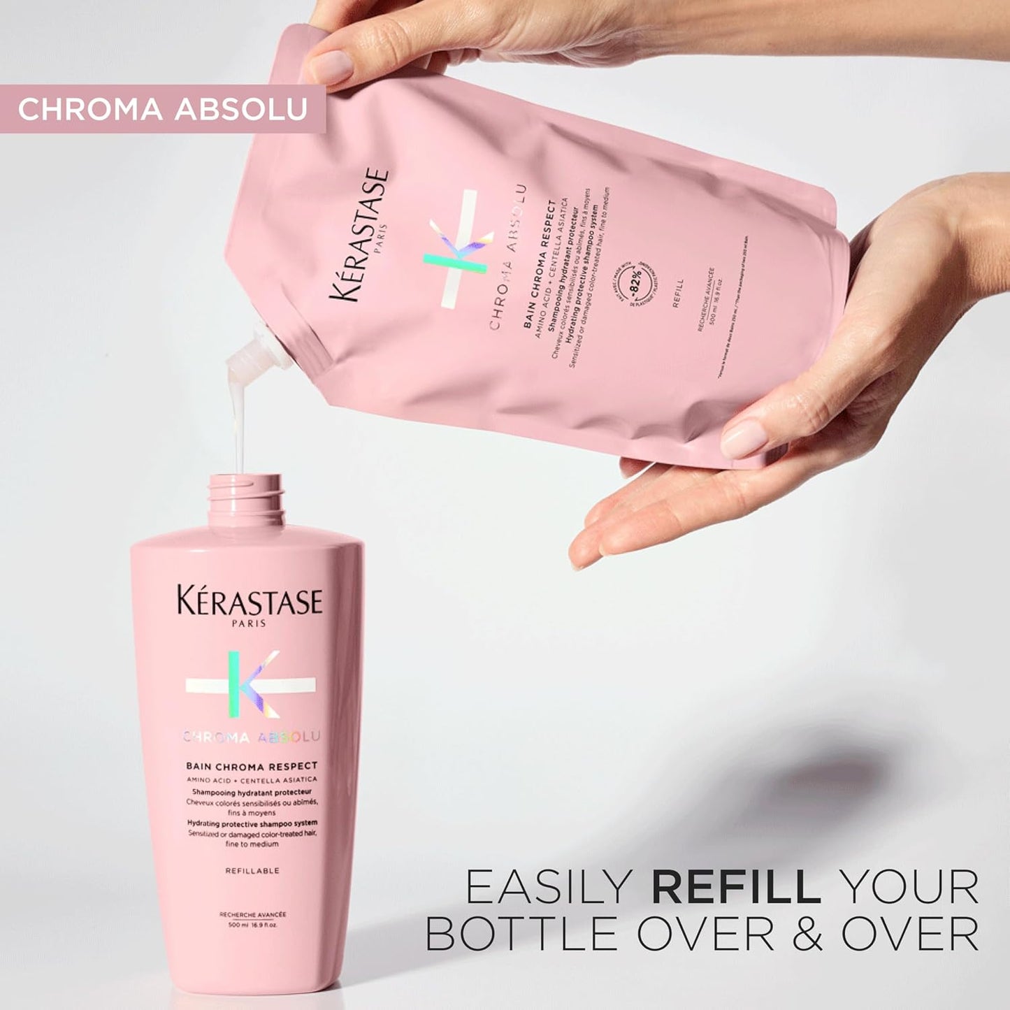 Kérastase Chroma Absolu Respect Refill Shampoo – Professional Hair Care for Shine, Repair & Smoothness 500ml