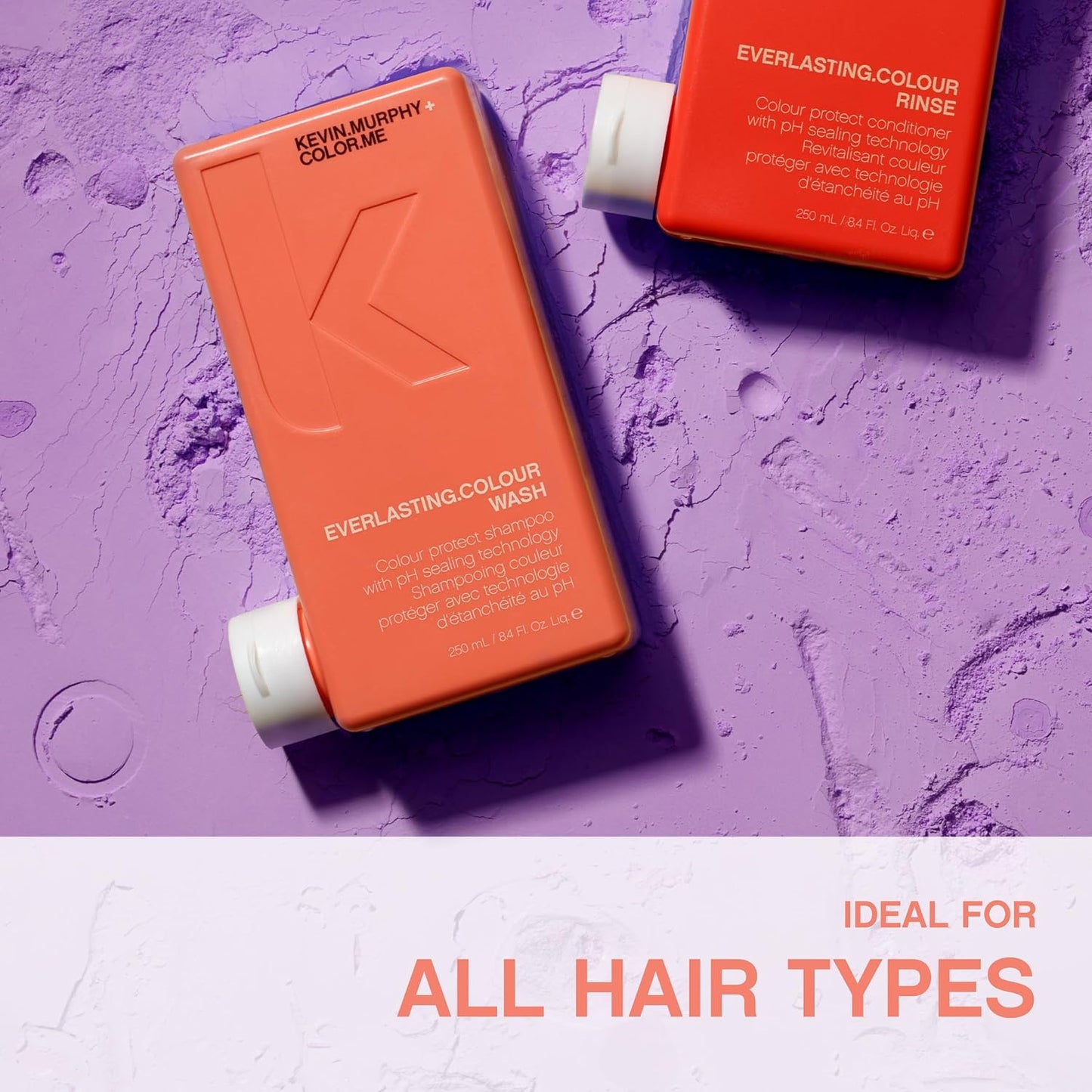 KEVIN.MURPHY EVERLASTING.COLOUR WASH Suplhate-Free, Colour Protect Shampoo - For Coloured Hair - Professional Salon Shampoo with pH Balanced Formula & Shine-Enhancing Properties - 250 mL