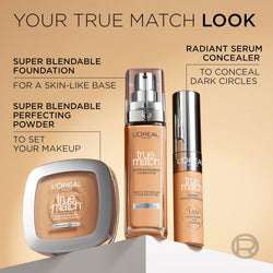 L'Oréal Paris Foundation for Face, Skincare Infused with Hyaluronic Acid, True Match Hydrating Liquid Foundation for All Skin Tones, 3N Creamy Beige, 30ml