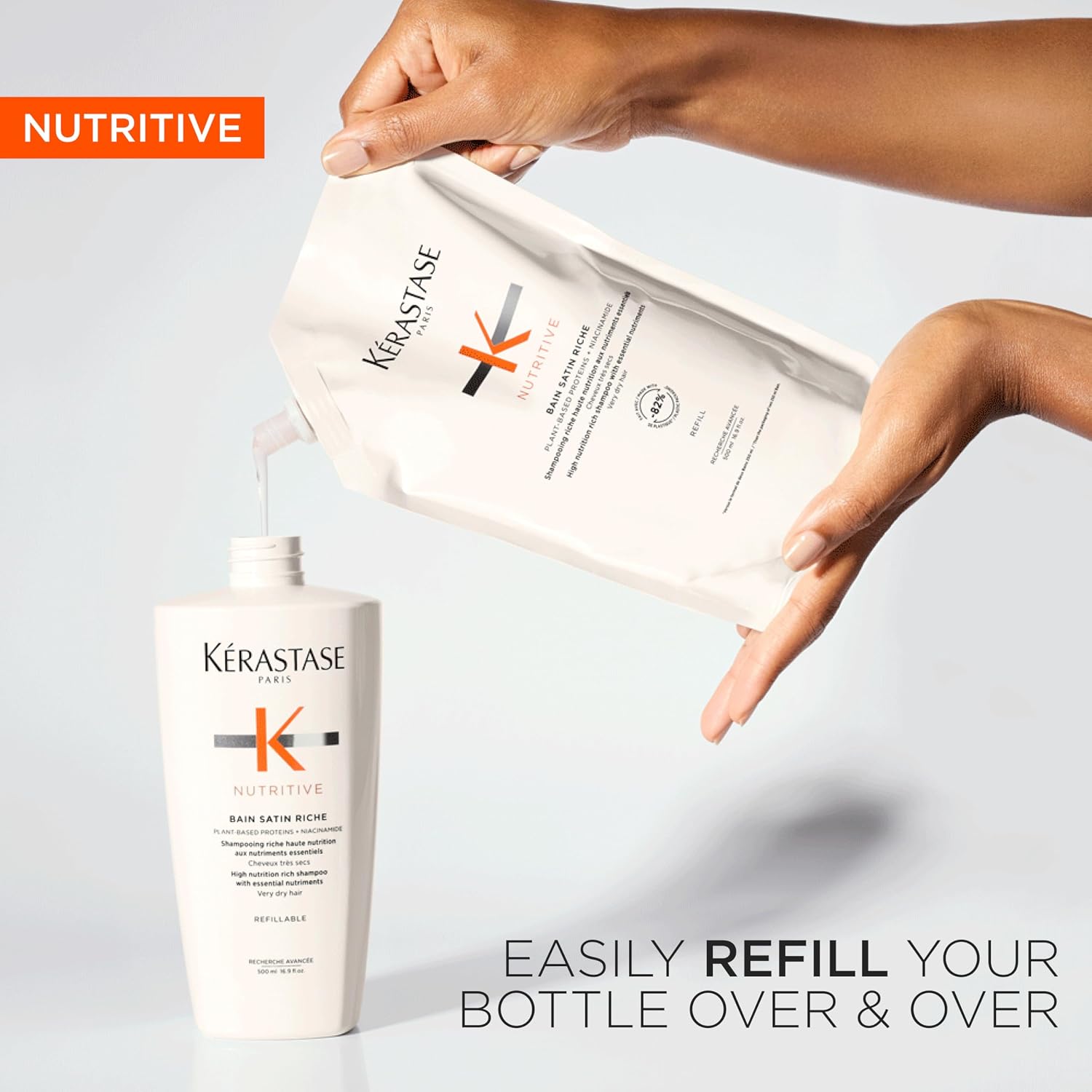 Kérastase Nutritive Riche Refill Shampoo – Professional Hair Care for Shine, Repair & Smoothness 500ml